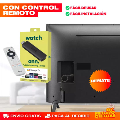 CONVERTIDOR SMART TV DE GOOGLE CON CONTROL REMOTO (Incluye Magis TV)
