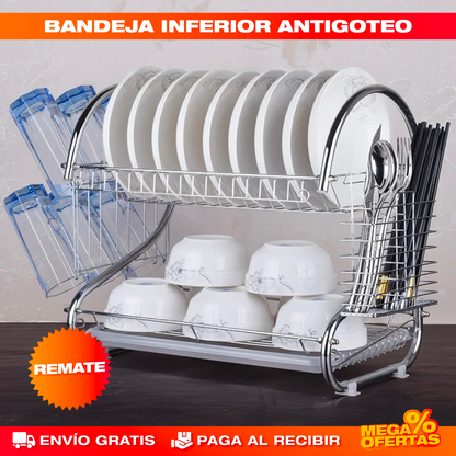 ESCURRIDOR DE PLATOS METÁLICO DE 2 NIVELES