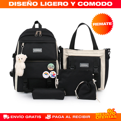 MALETA ESCOLAR UNISEX SET 5 EN 1