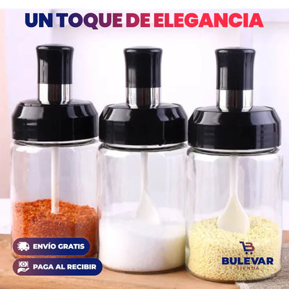 ORGANIZADOR DE CONDIMENTOS X6 UND +BASE GIRATORIO