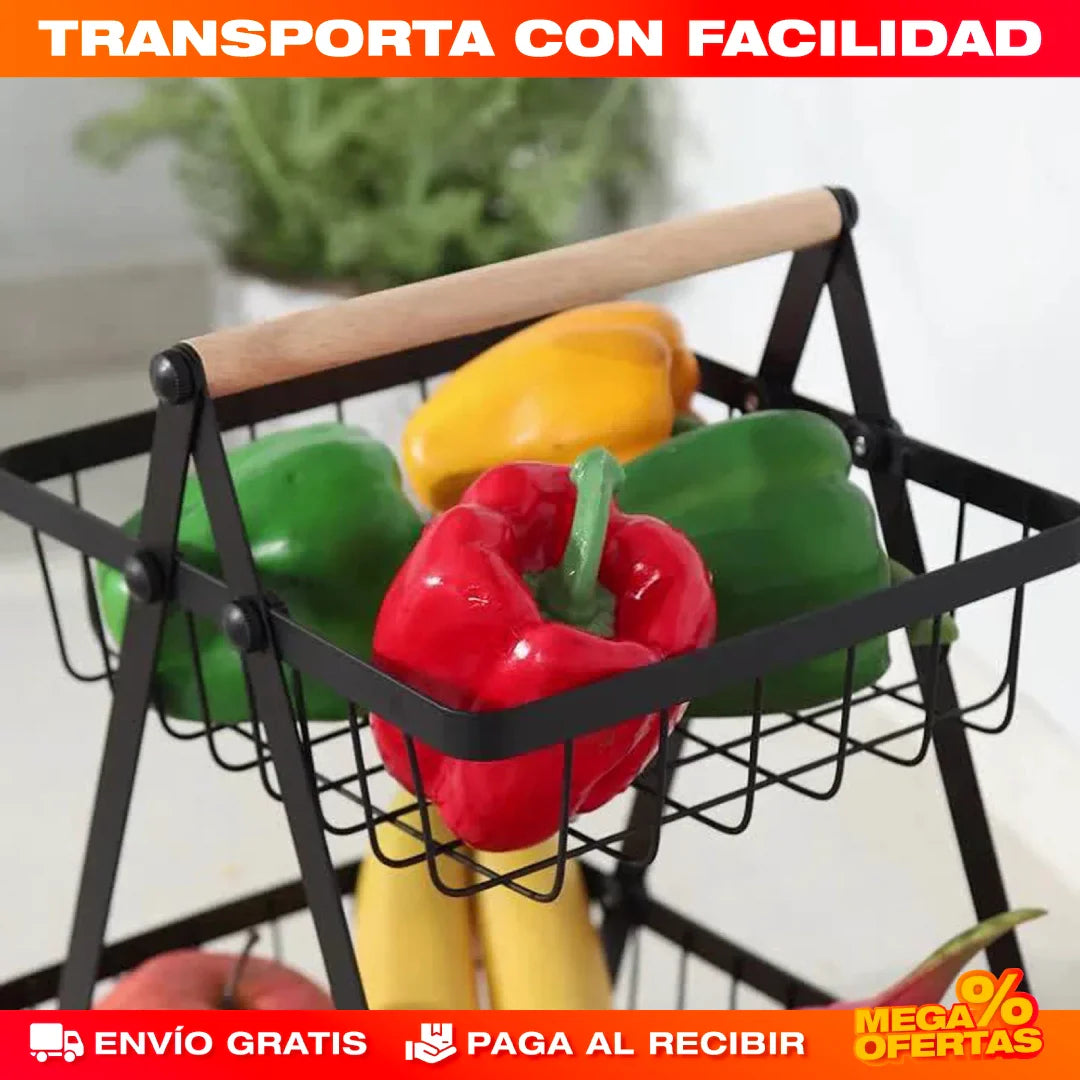 ORGANIZADOR DE FRUTAS DE 2 NIVELES (2 CESTAS)
