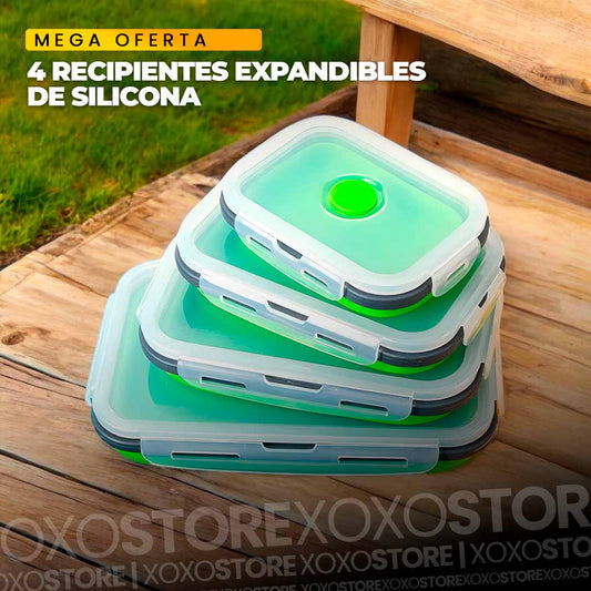 4 Recipientes Expandibles de silicona