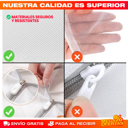 SET X 8 BOLSAS DE MALLA FINA PARA LAVANDERÍA