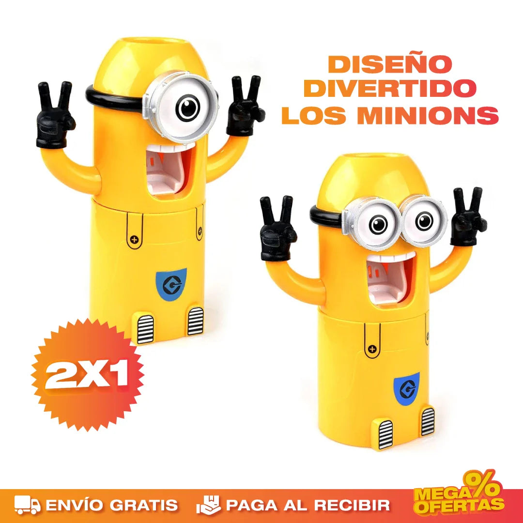 PROMO 2X1 SOPORTE DE CEPILLO DE DIENTES PARA NIÑOS DISEÑO DE MINIONS