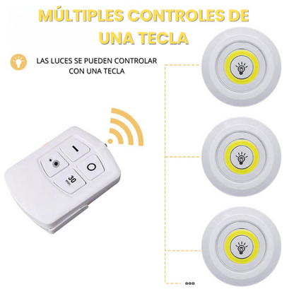 LUCES LED INALAMBRICAS X3, SIN INSTALACIÓN, MANDO A DISTANCIA