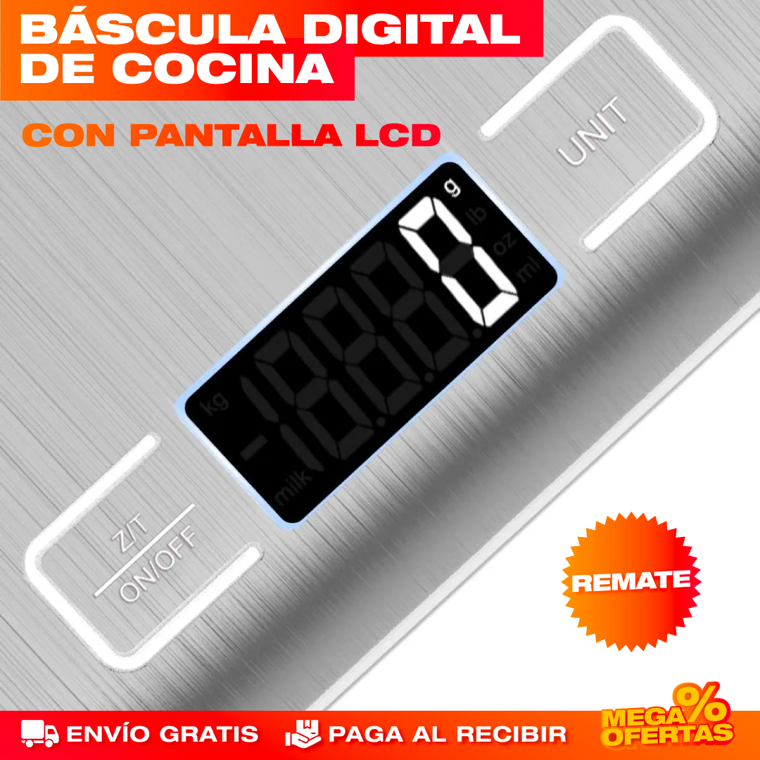 BÁSCULA GRAMERA DIGITAL DE COCINA
