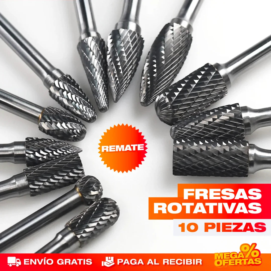 SET X 10 BROCAS / FRESAS DE CARBURO