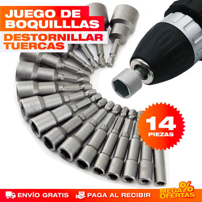 SET BOQUILLAS DE LLAVES HEXAGONALES x14 PIEZAS