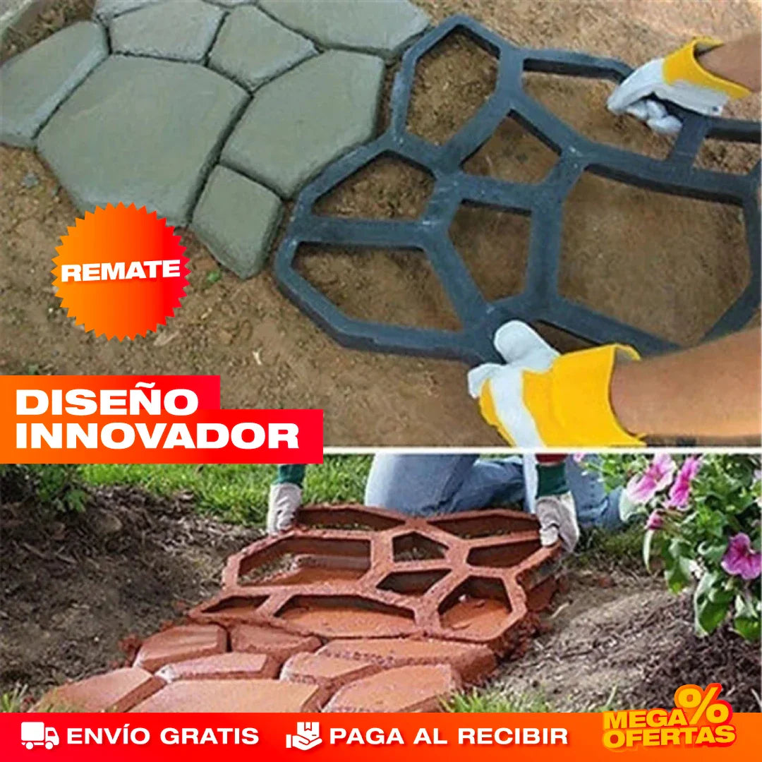 MOLDE ARTESANAL DE PAVIMENTO CEMENTO PARA JARDÍN
