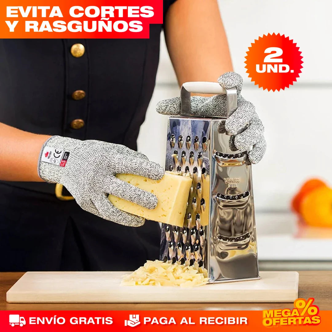 PAR GUANTES RESISTENTES A CORTES PARA COCINA Y TRABAJO