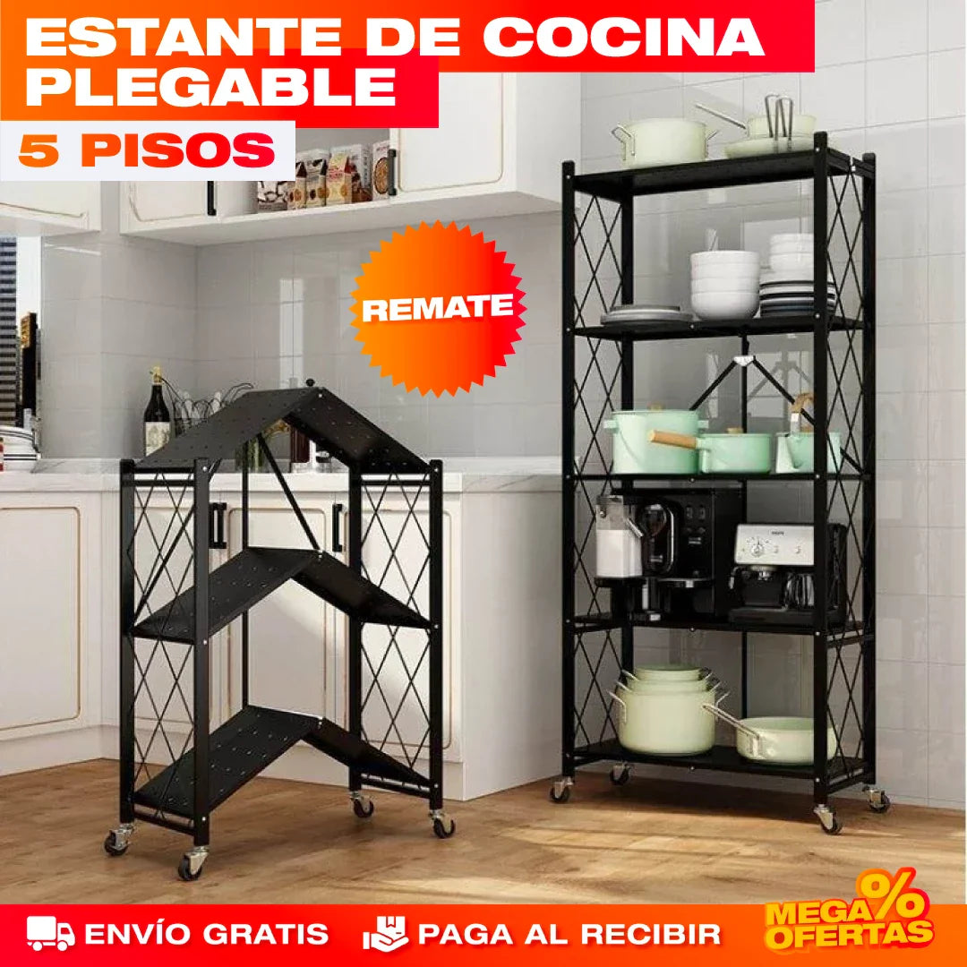ESTANTE ORGANIZADOR PLEGABLE DE METAL 5 PISOS