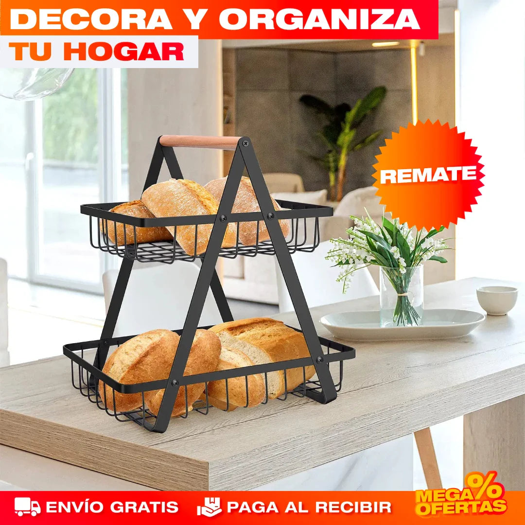 ORGANIZADOR DE FRUTAS DE 2 NIVELES (2 CESTAS)