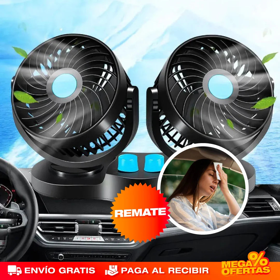VENTILADOR DE DOBLE CABEZA PARA CARRO