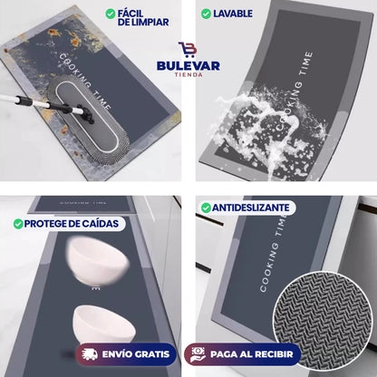COMBO DE 2 ALFOMBRAS ANTIDESLIZANTES, SUPER ABSORBENTES PARA COCINA