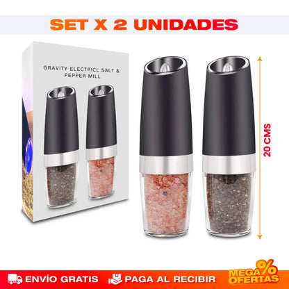 SET X 2 MOLINILLOS ELÉCTRICOS DE SAL Y PIMIENTA