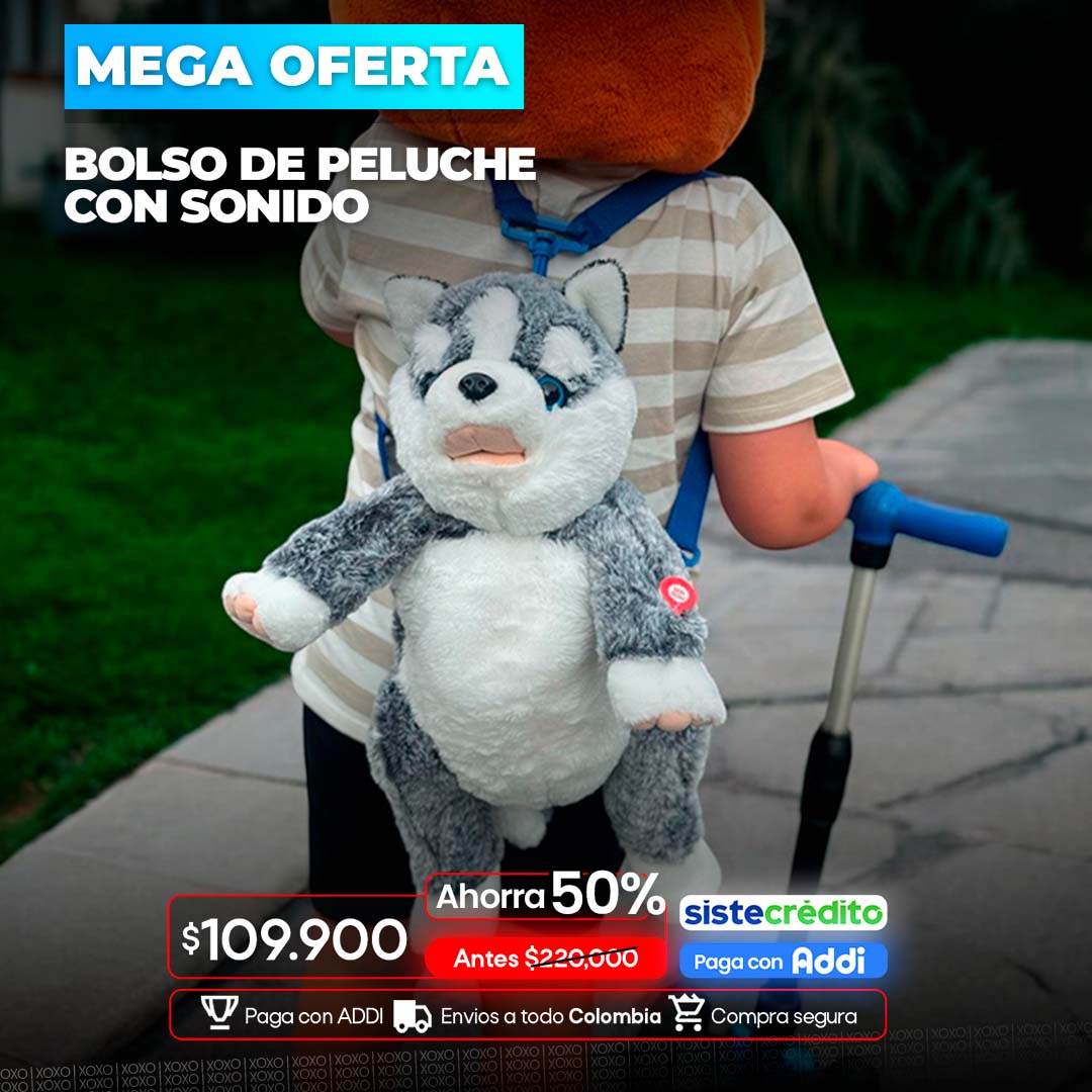 Bolso de peluche perro con SONIDO