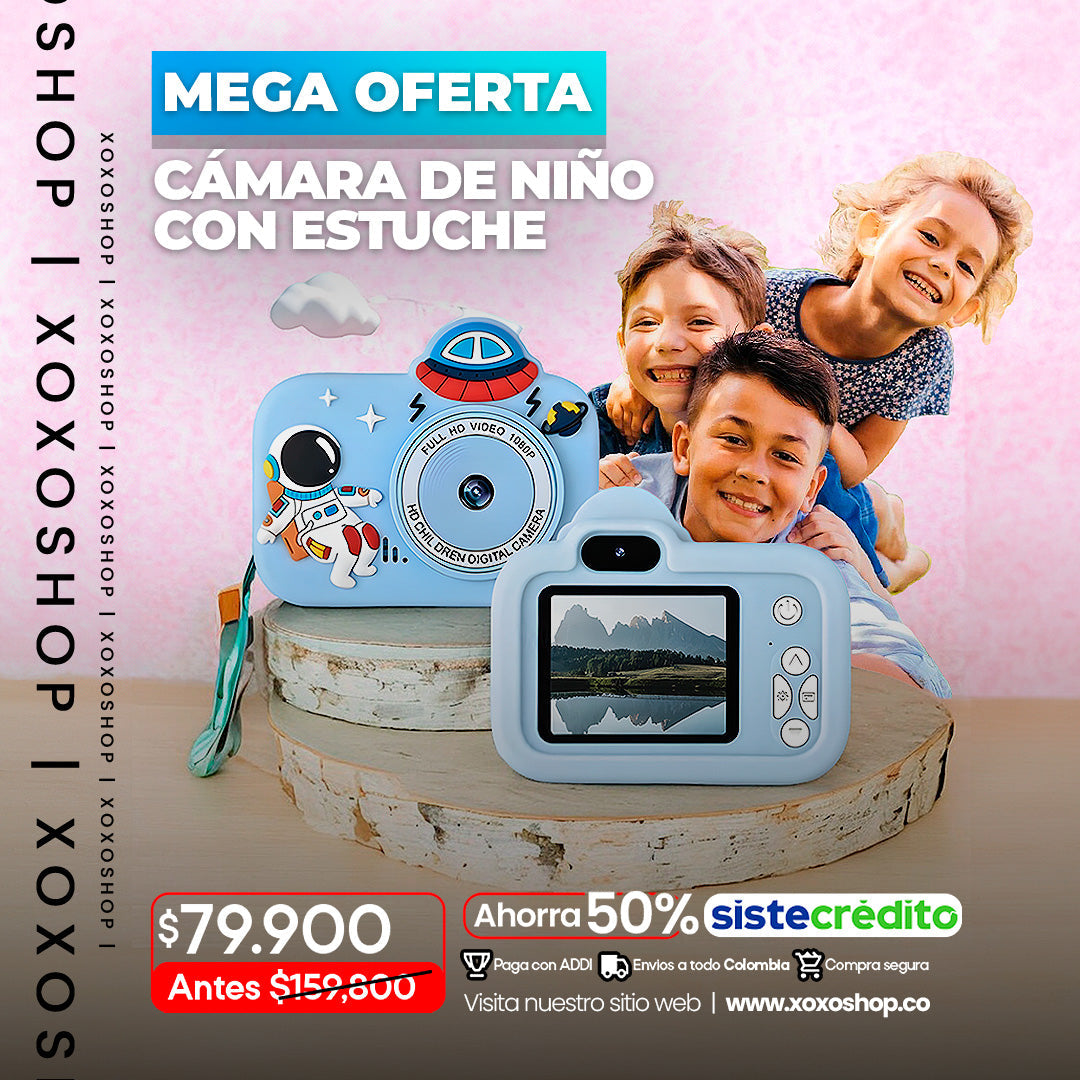 Camara infantil con estuche de astronauta