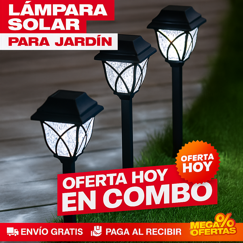 LÁMPARA SOLAR LED PARA JARDÍN