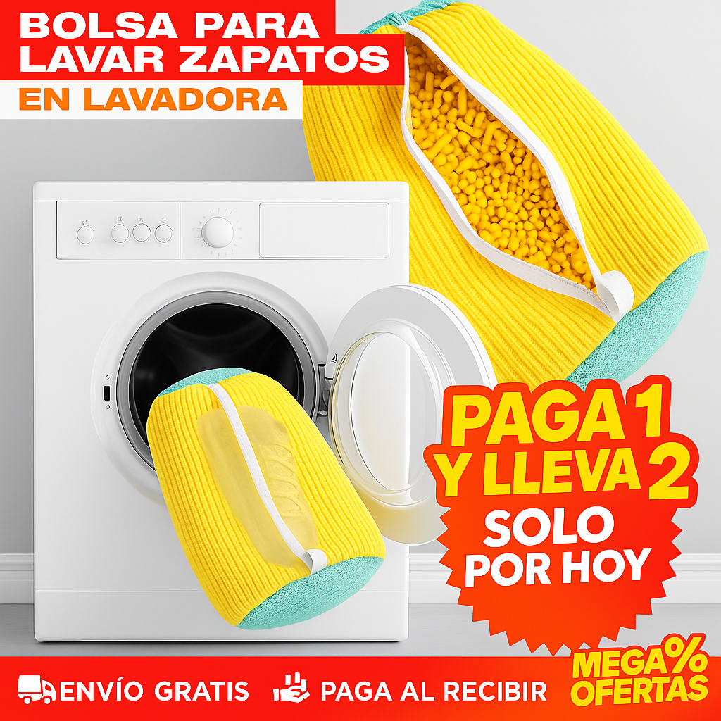 2x1 BOLSAS PARA LAVAR ZAPATOS EN LAVADORA