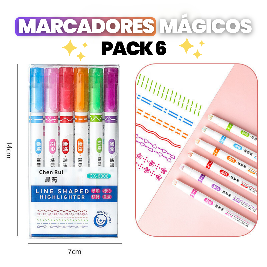MARCADORES MÁGICOS PACK X6