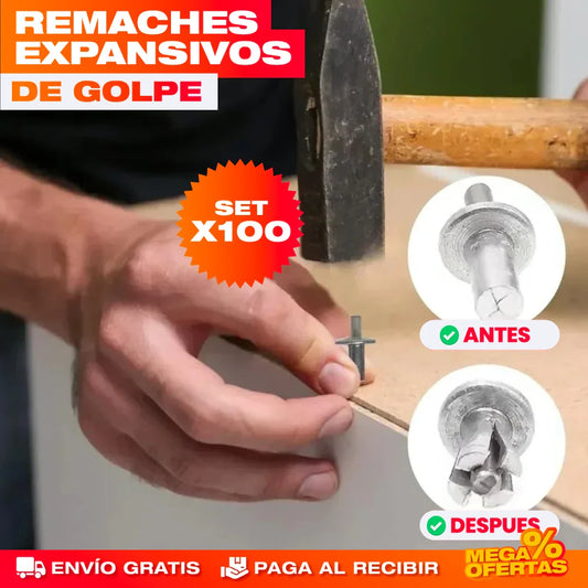SET X 100 REMACHES EXPANSIVOS DE GOLPE