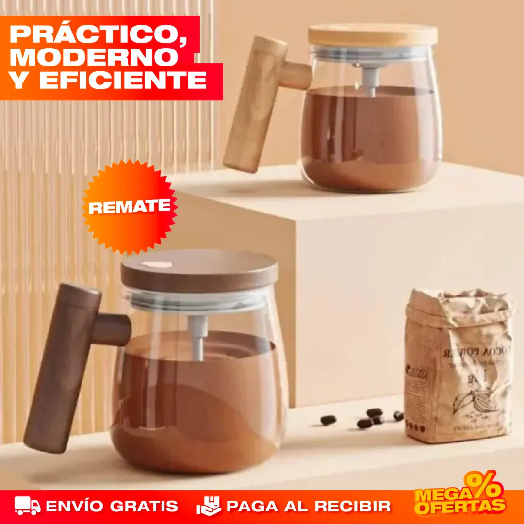 MUG MEZCLADOR DE VIDRIO RECARGABLE (ALTA CALIDAD)