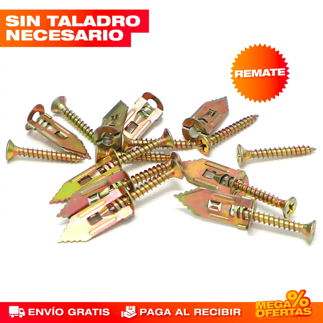 SET X 100 UND. ANCLAJES AUTOPERFORANTES CON TORNILLOS