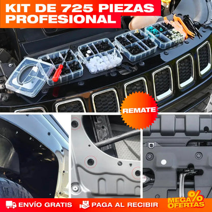 KIT PROFESIONAL DE PINES Y HERRAMIENTAS AUTOMOTRICES 725 PCS