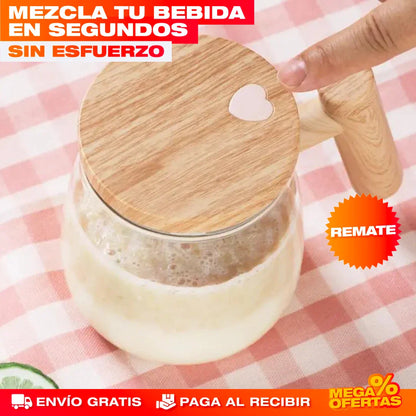 MUG MEZCLADOR DE VIDRIO RECARGABLE (ALTA CALIDAD)