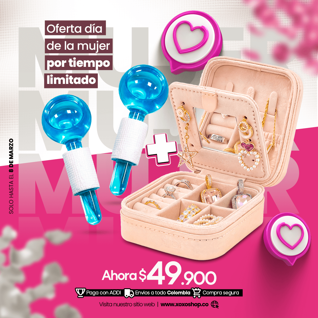 DIA DE LA MUJER COMBO MINI JOYERO + GLOBOS DE HIELO FACIAL