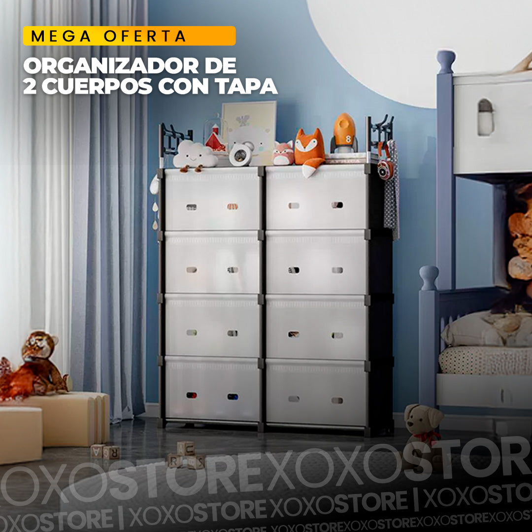 Organizador de 2 cuerpos con tapa