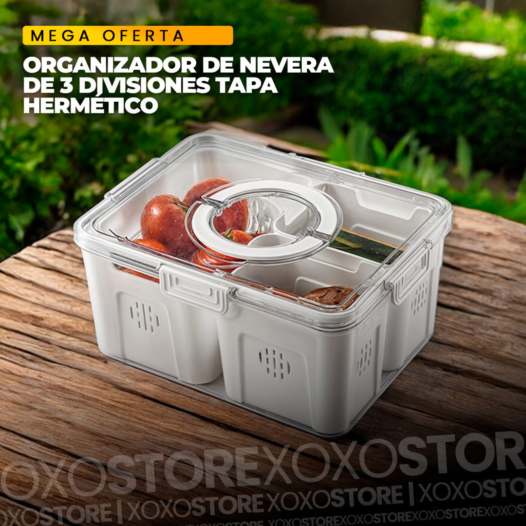 Organizador de nevera de 3 divisiones