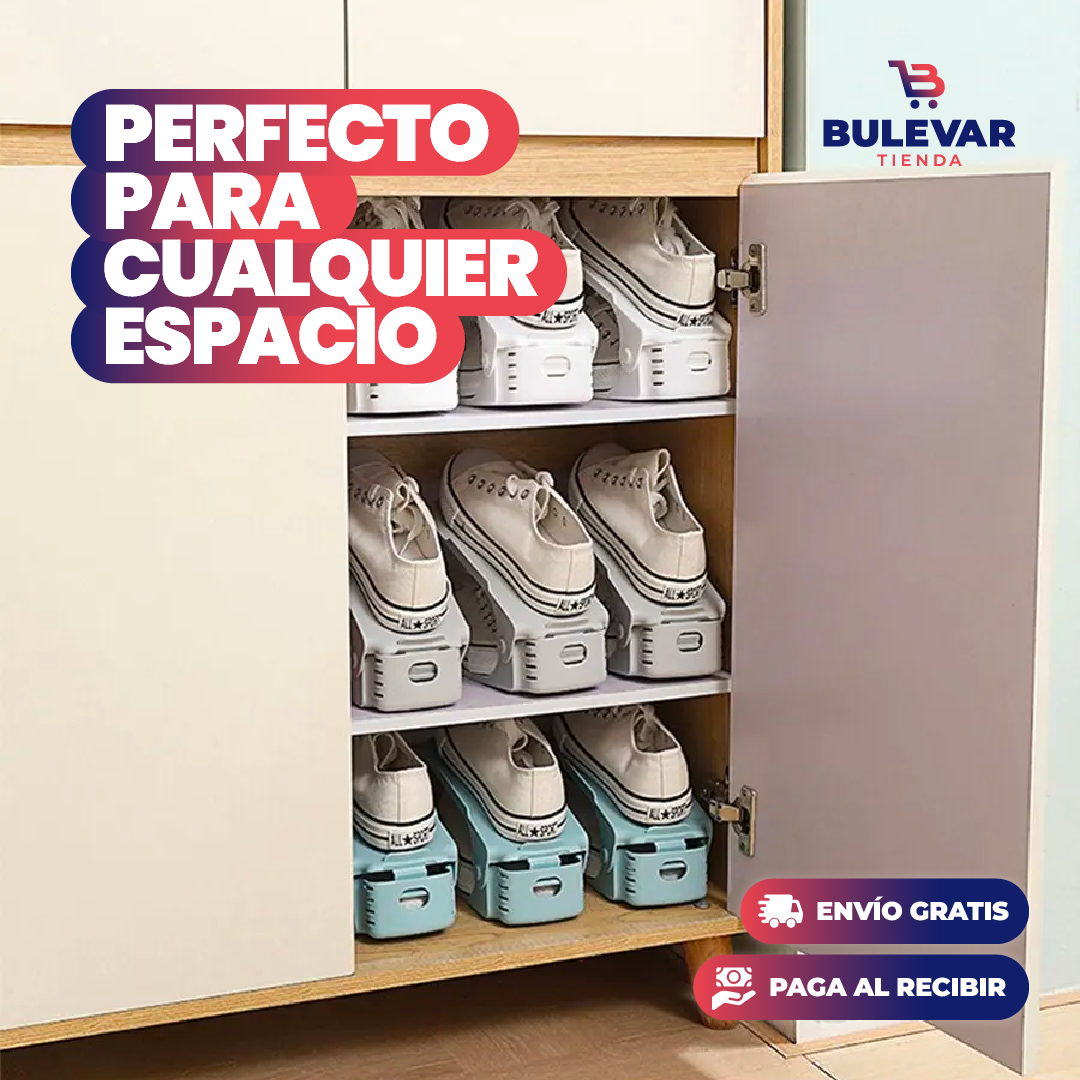 ORGANIZADOR DE ZAPATOS DE PLÁSTICO AJUSTABLE x10 UNIDADES