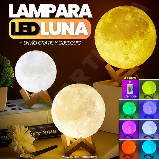 LÁMPARA LUNA LUZ CÁLIDA 🌒  + OBSEQUIO: CONTROL Y BASE
