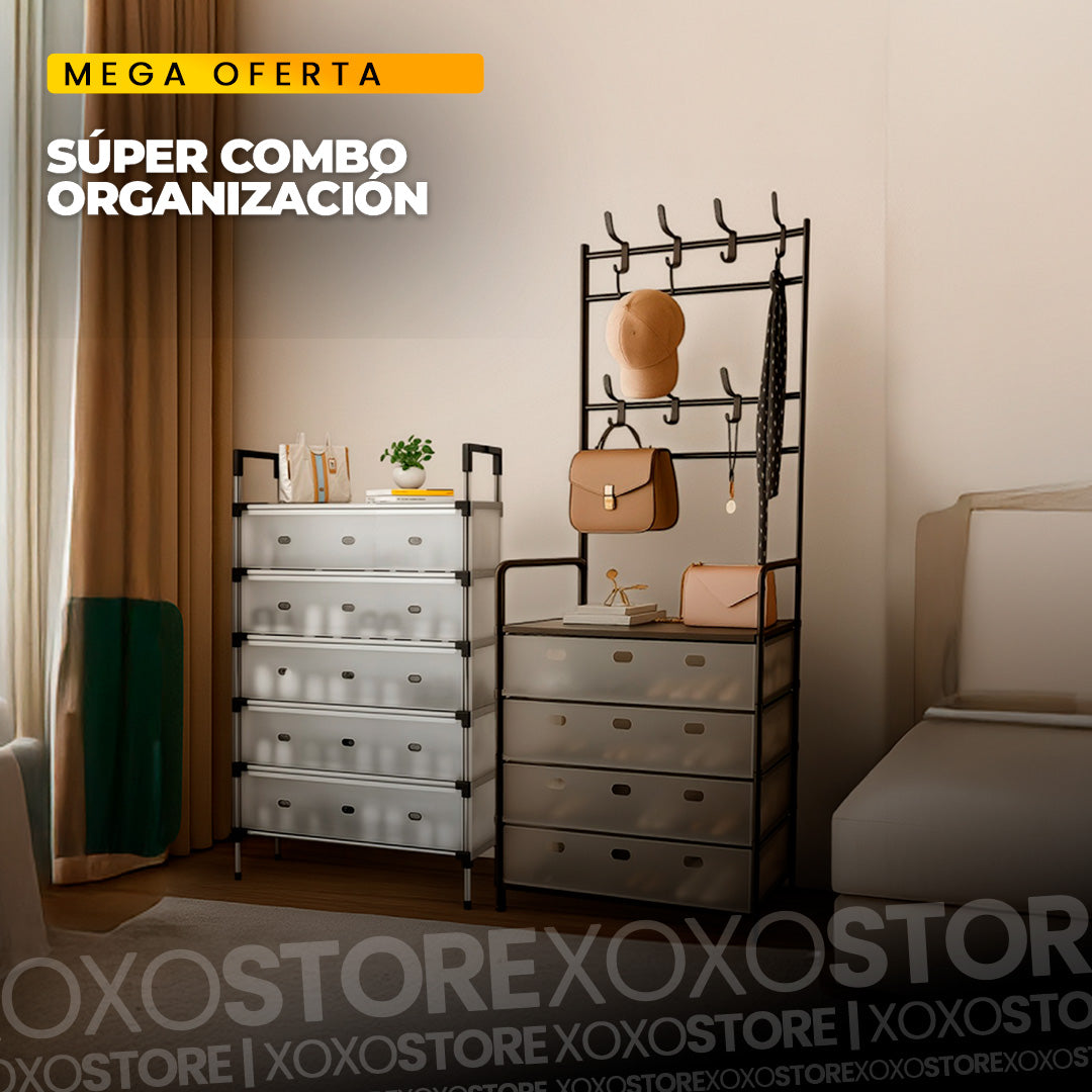 Super combo perchero+zapatero con tapa