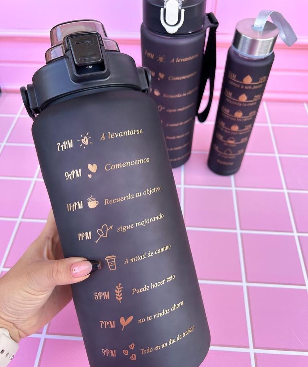 Combo x 3 termos motivacional con pines