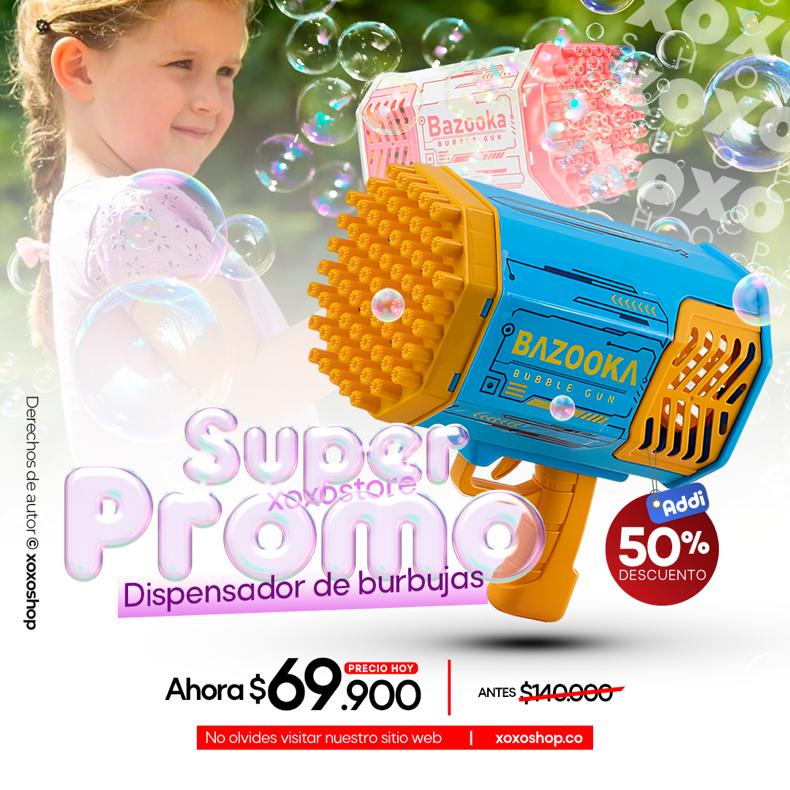 Bazooka De Burbujas Eléctrica recargable