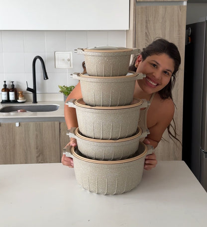 Olla de luejo piedras volcanicas X5