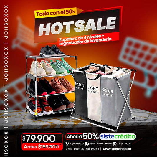 Combo hot sale zapatero de 4 niveles+organizador de lavanderia