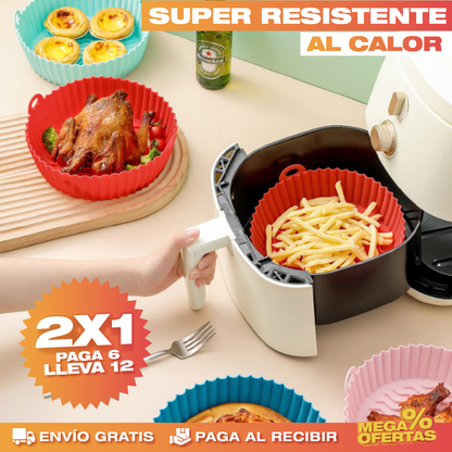 PROMO 2X1 SET DE 6 CANASTAS DE SILICONA PARA AIR FRYER