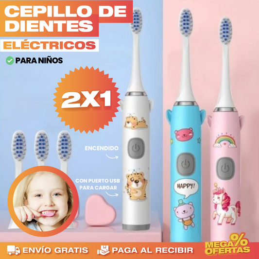 PROMO 2X1 CEPILLO DE DIENTES ELÉCTRICO PARA NIÑOS