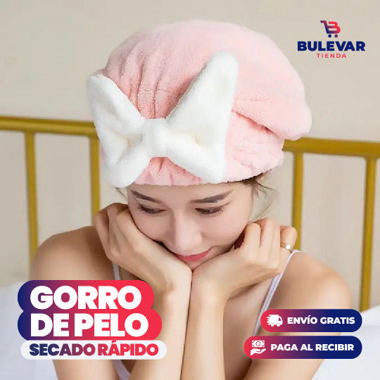 GORRO DE PELO DE SECADO RÁPIDO CON LAZO