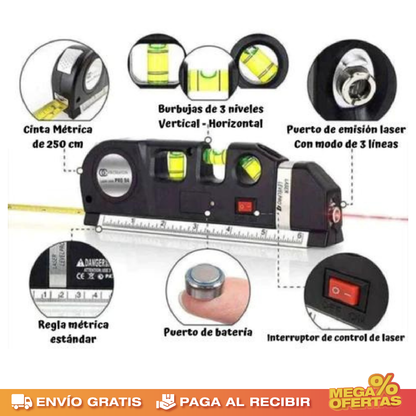 PROMO 2X1 METRO CON NIVEL LASER 4 EN 1 👷‍♂️