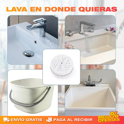 PROMO 2X1 MINI LAVADORA PORTÁTIL (ULTRA - RÁPIDA)