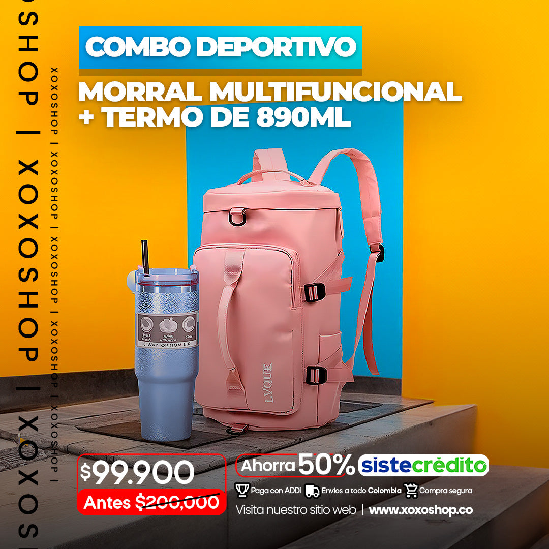 .Super comobo deportivo bolso de viaje + termo viral 890 mil
