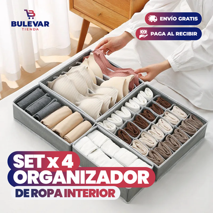 SET x 4 ORGANIZADORES DE ROPA INTERIOR