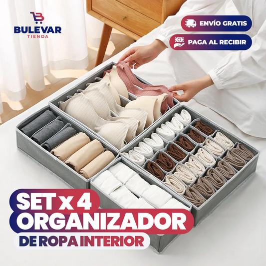 SET x 4 ORGANIZADORES DE ROPA INTERIOR