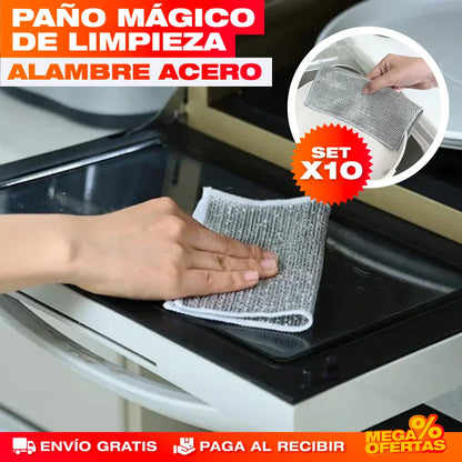 SET X10 PAÑOS MÁGICOS CON ACERO INOXIDABLE PARA COCINA