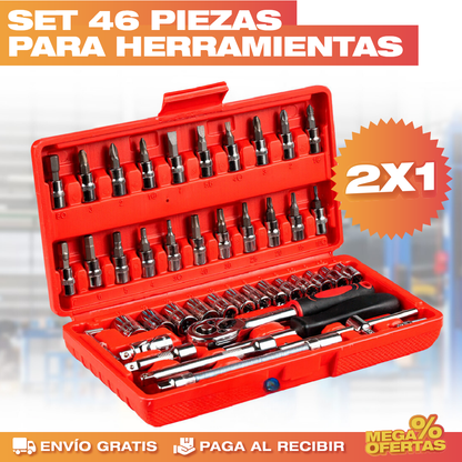 PROMO 2X1 SET DE 46 PIEZAS PARA HERRAMIENTAS ⚒️🔥